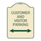 Signmission Customer and Visitor Parking Bidirectional Arrow Heavy-Gauge Aluminum Sign, 24" x 18", TG-1824-24217 A-DES-TG-1824-24217 - alternate 1